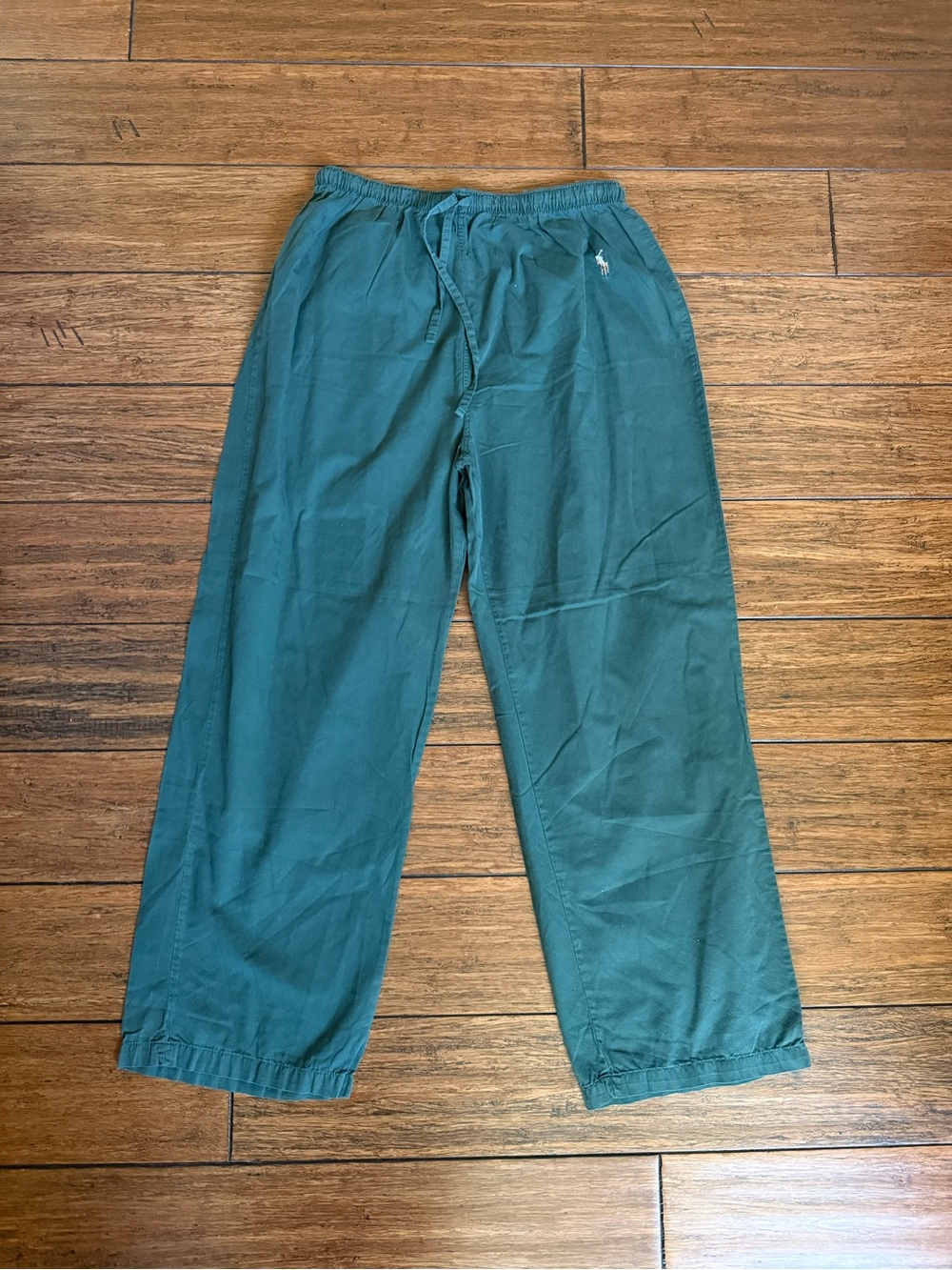 Vintage Polo Ralph Lauren Lounge Drawstring Pants Medium Flesh Pony Logo Green